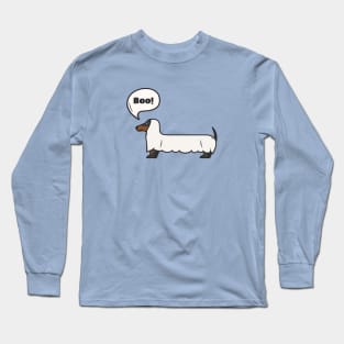 Ghost dachshund - Boo! Long Sleeve T-Shirt